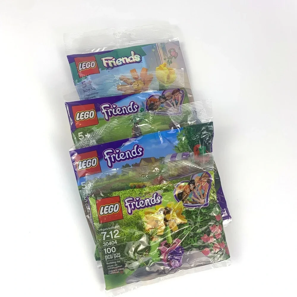 Lego Friends Lot of 4 Polybags 30404 Sunflower 30412 Picnic 30416 Market Stand 2